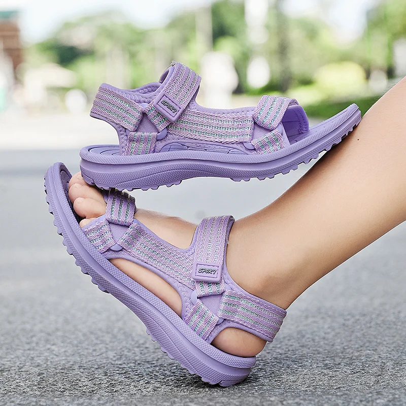 New Summer Girls Sandals Fashion Breathable Soft Children Shoe Outdoor Non Slip Open Toe Beach Sandals Comfortable Kids Shoes