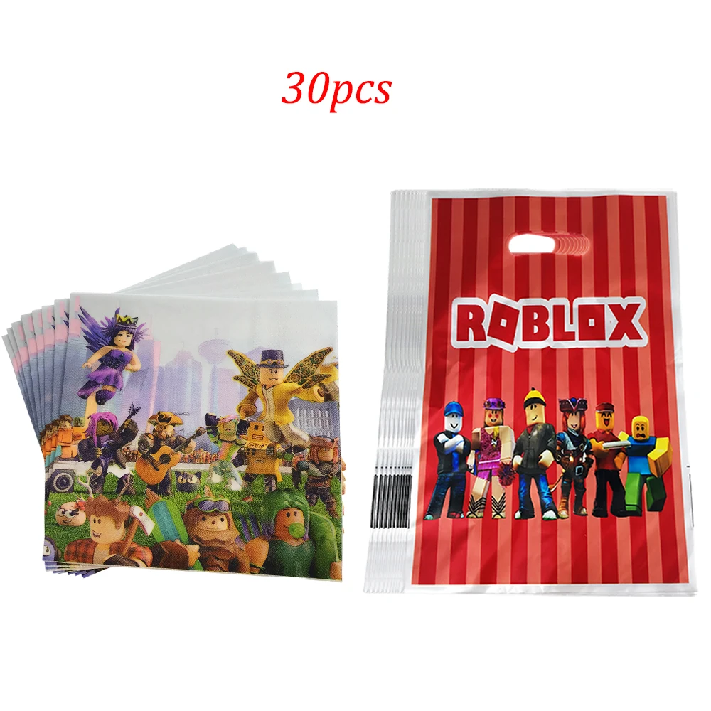 

Hot Robot Roblox Theme Children's Birthday Party Decoration Disposable Tableware Set Paper Cup Plate Children's and Girls' Party