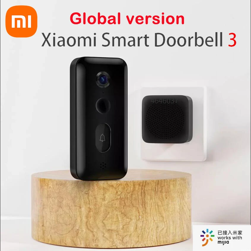 Global Version Xiaomi Smart Doorbell 3 180 ° ขนาดใหญ่ FieldView 2K Ultra HDResolution AI Humanoid การรับรู้ระยะไกล Realtime ดู