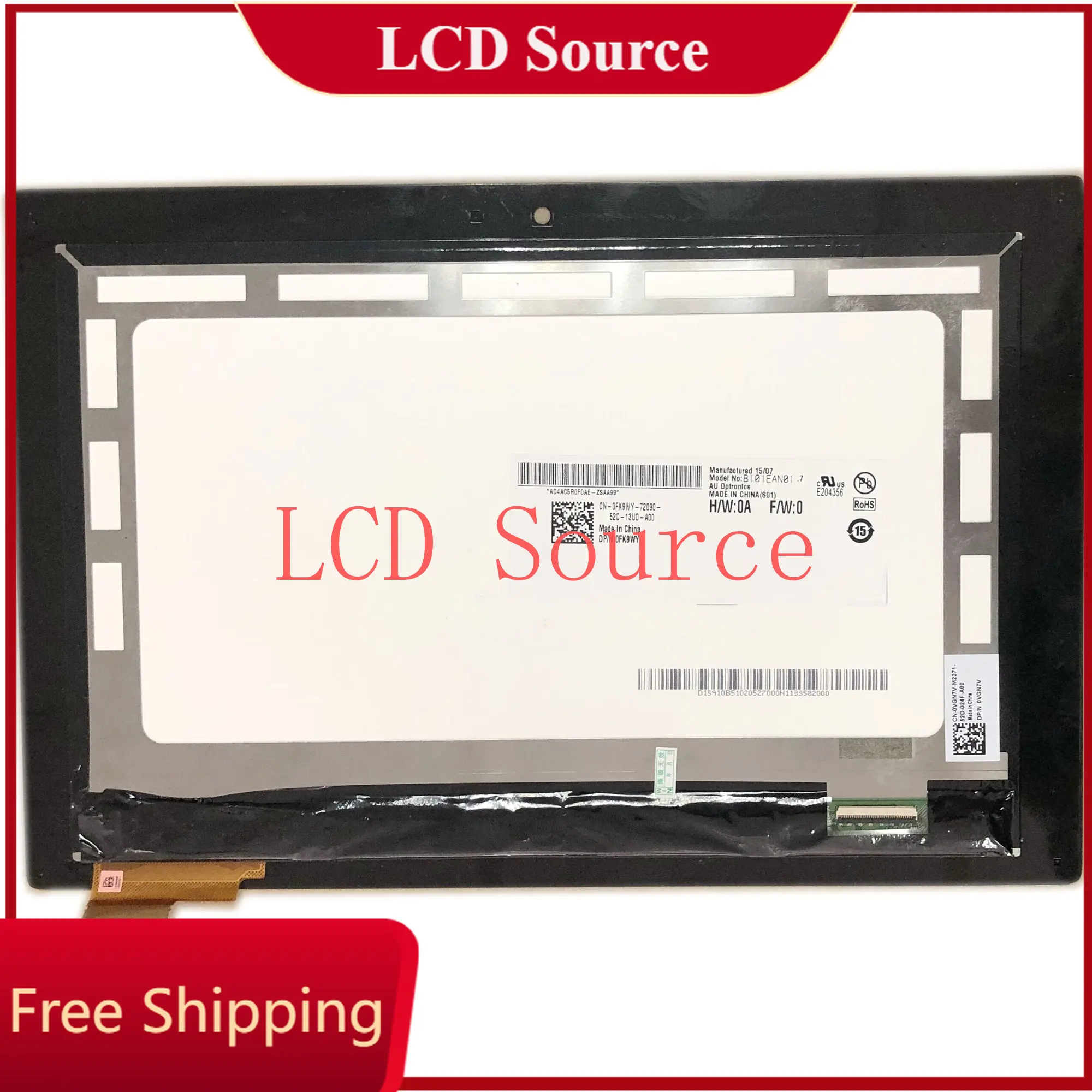Tela de toque de vidro LCD LED para Dell Venue 10 Pro 5055 5050 preto TOM10069 V1.1 B101EAN01.7