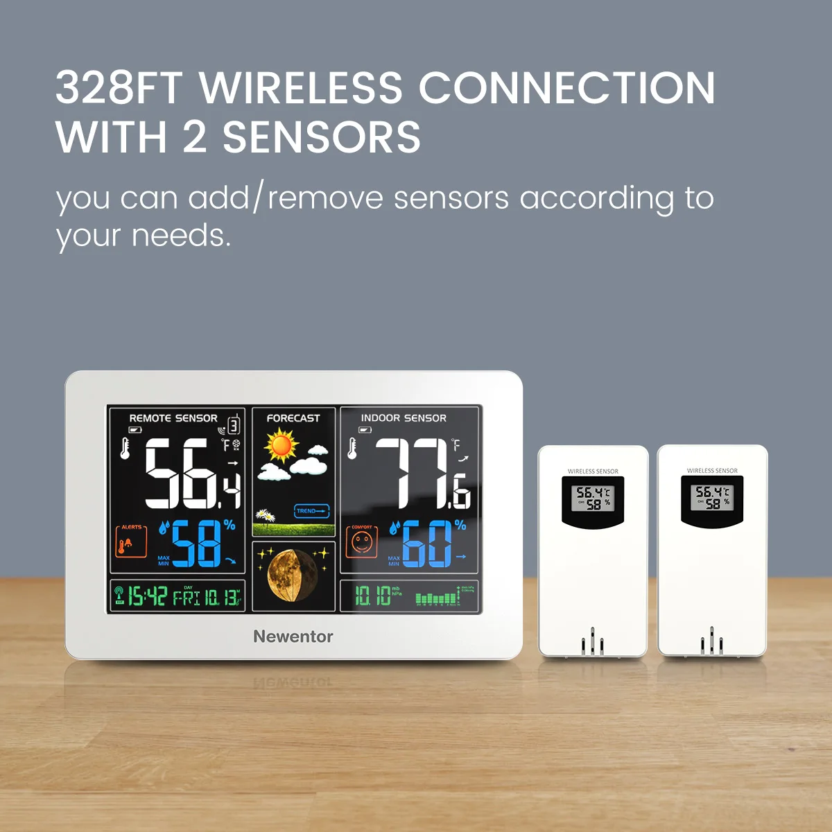 Stazione meteorologica multifunzione sveglia termometro digitale igrometro con sensore Wireless igrotermico per interni ed esterni