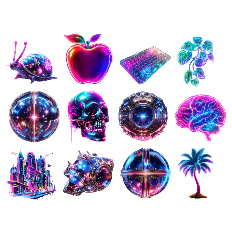 Robot Technology oriented apple Iron on Transfer on Clothes Patches Heat Transfers for Clothing Movie Patches Sticker Stripes