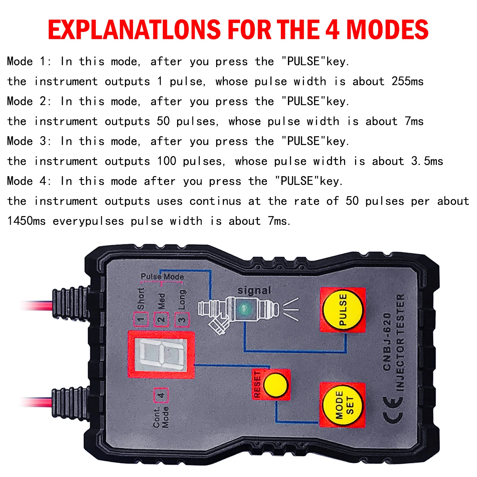 Professional Injector Tester Fuel Injector 4 Pluse Modes Tester Powerful Fuel System Scan Tool fuel Injector Tester