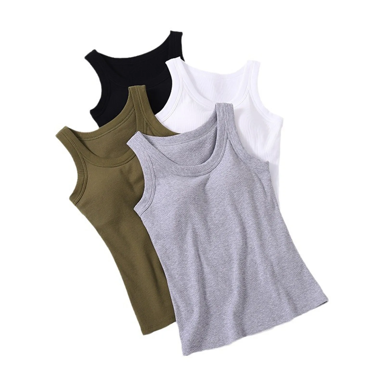 

DéBardeur Femme Traf Women'S Solid Color Vest Without Wires Padded Round Neck Bottoming Tops Woman 2025 Top Mujer Elegante