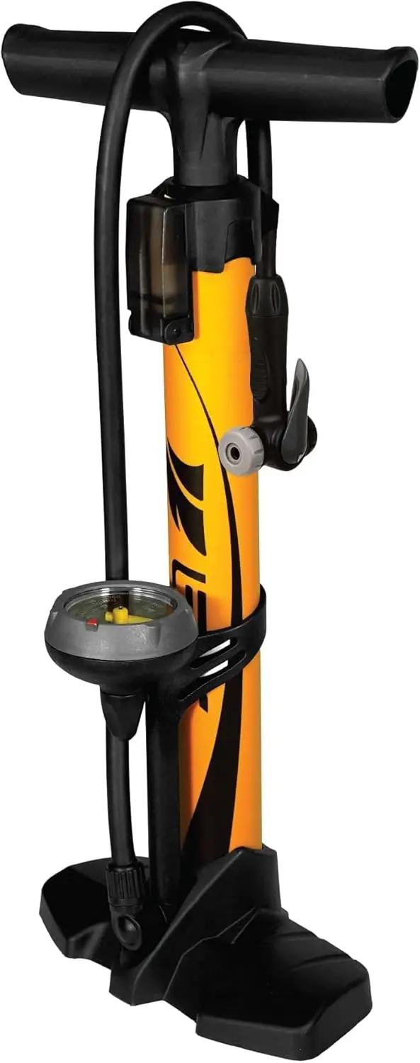 

Nulkomma Bicycle Pump Durable Bike Floor Pump 17/24 inch Smart Valve Head, 160 psi, Automatically Reversible Presta and Schrader