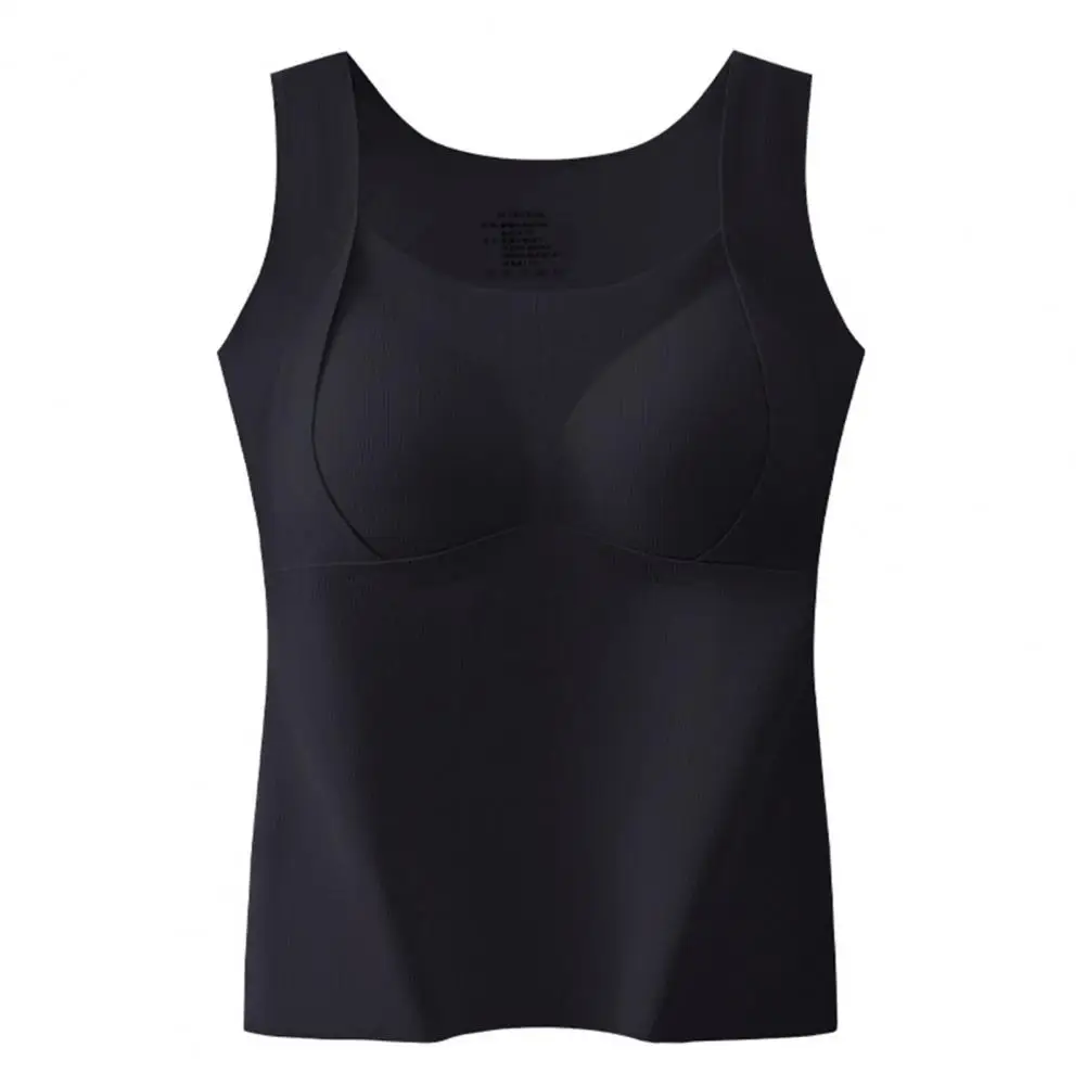 No Cup Leakage Vest 3d Cup Shape Thermal Bottoming Vest for Autumn Winter Self-heating Comfortable Padded Base Top for Women