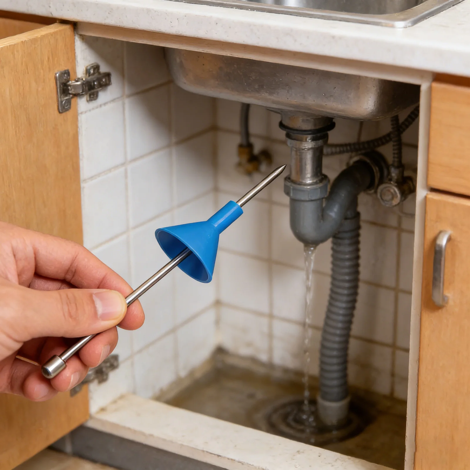 10.4 Inch Underground Pipe Leak Rod Robust Stainless Steel Water Leakage Testing Tool for Plumbers Fast Fault