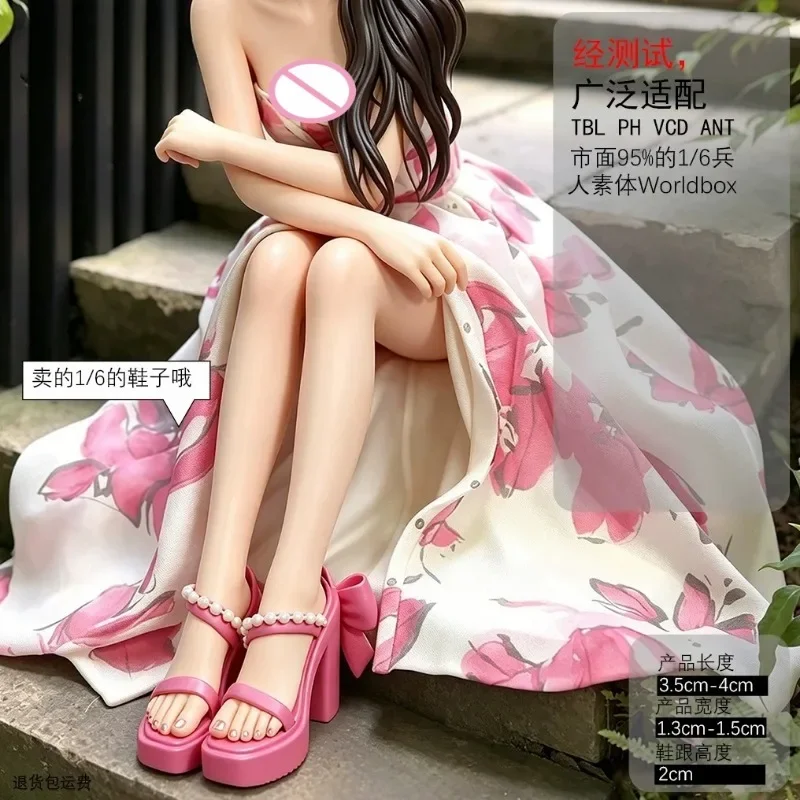 1/6 Scale Female Pearl Butterfly Sandals High Heels Shoes Model Fit 12
