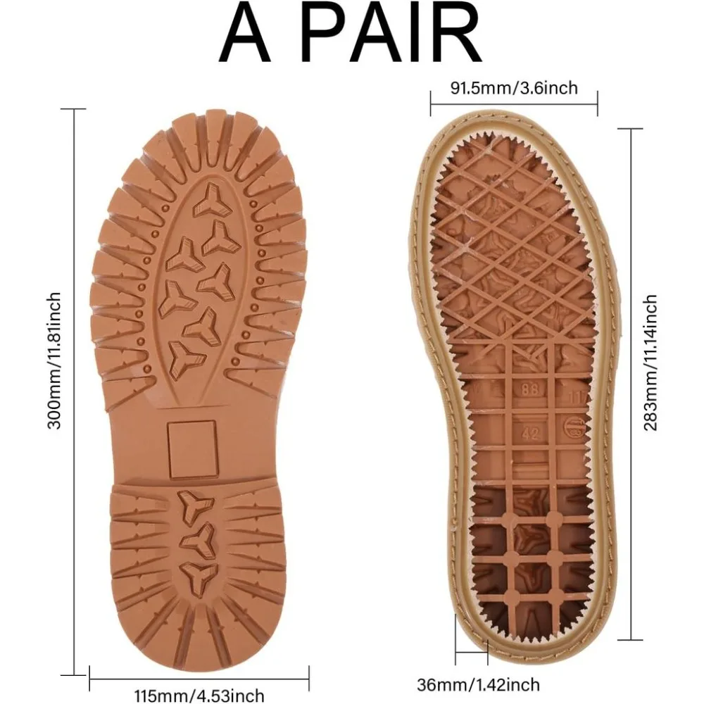 Shoe Replacement Rubber Full Out Sole A Pair Leather Shoes Wear Resistant Shoes Sole Raised Shoes Sole for Work Shoes and Boots