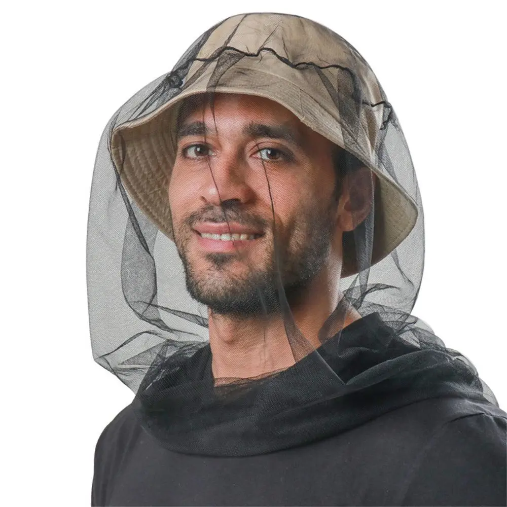 Insect Bee Face Protection Mesh Hat Outdoor Fishing Mosquito Proof Hat Lightweight Portable Safety Helmet Protection Net