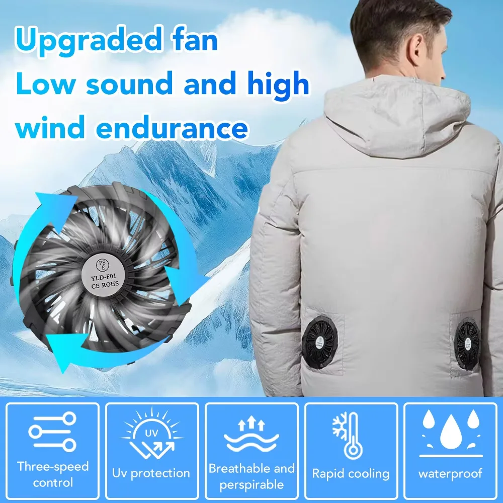 Summer USB Electric Fan Cooling Jackets Outdoor Sun Protection Air Conditioning Clothing Couples Hooded Heatstroke Skin Coat