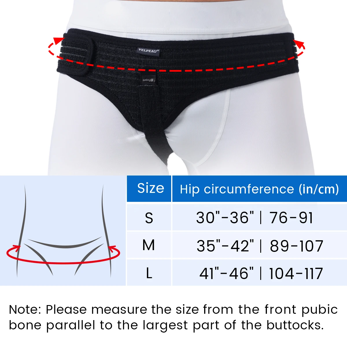 VELPEAU Hernia Belt Truss for Single Inguinal and Pain Relief Sport Hernia Support Adjustable Recovery Strap for Men and Women