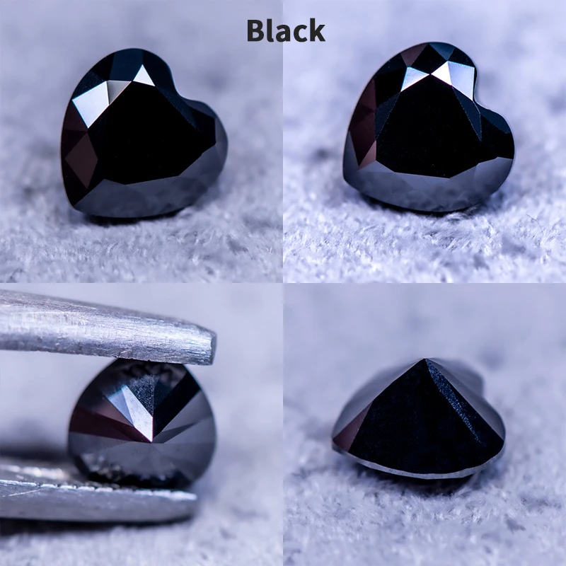 Moissanit-Edelstein in Herzform, VVS1, verschiedene Farben, bestanden bei Diamanttest, für die Herstellung von Schmuckringen, mit Zertifikat – Detail 3