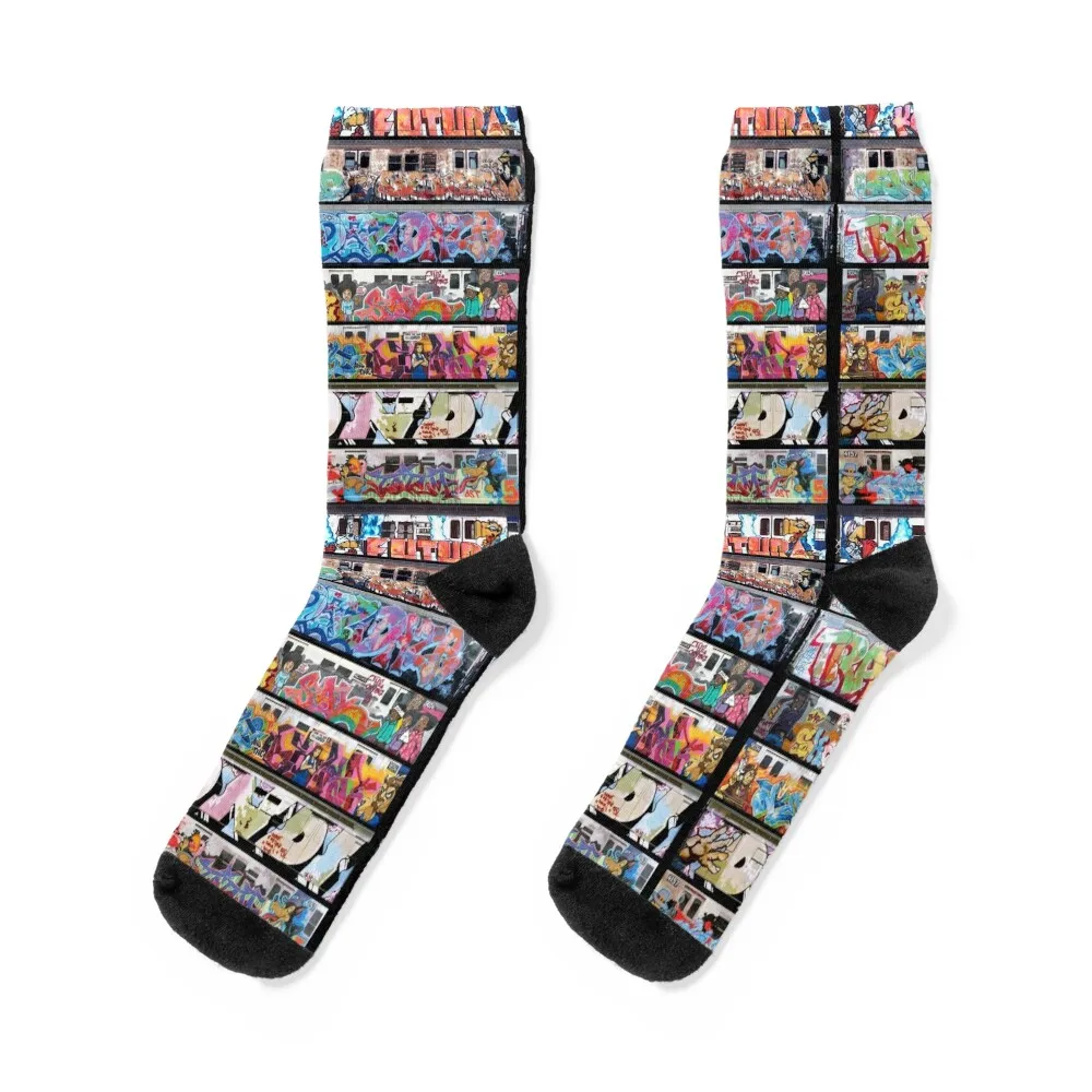 

New York Subway graffiti Socks New year's luxury happy Soccer Boy Socks Women's