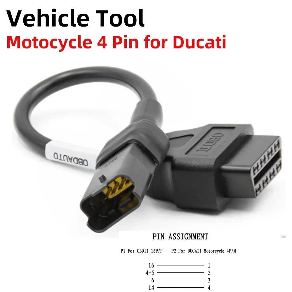 

OBD2 To 4 Pin Diagnostic Adapter Cable Motorcycle Fault Detection Parts Fit for Ducati Motorbike Support for K-Line Models