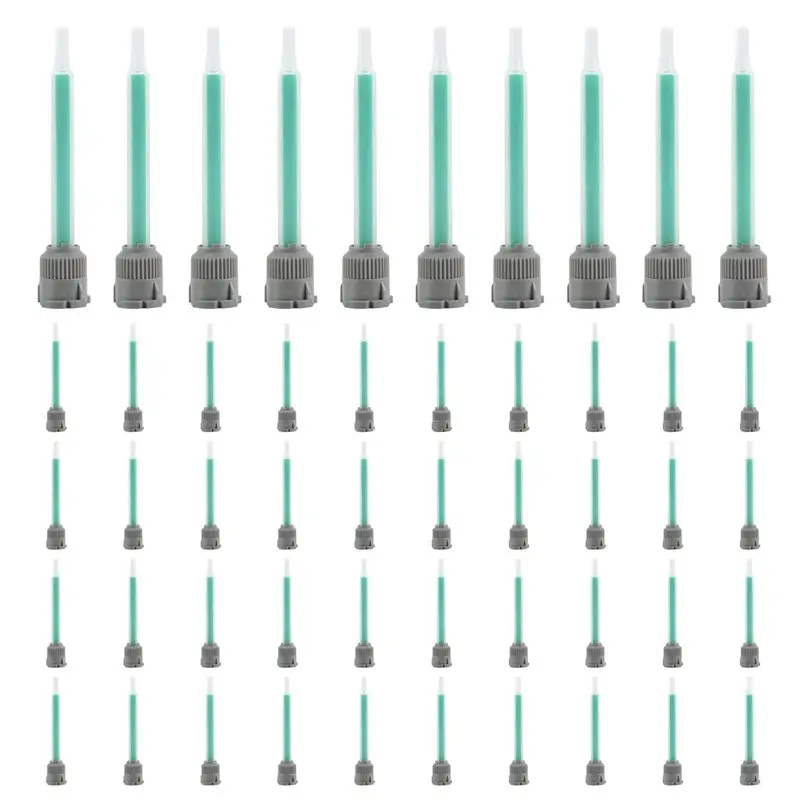 A74E-50Pcs Epoxy Adhesive Mixing Nozzle Static Mixing Nozzle MB5-16 Mixing Tube (1:1Ratio) For AB Glue Mixer