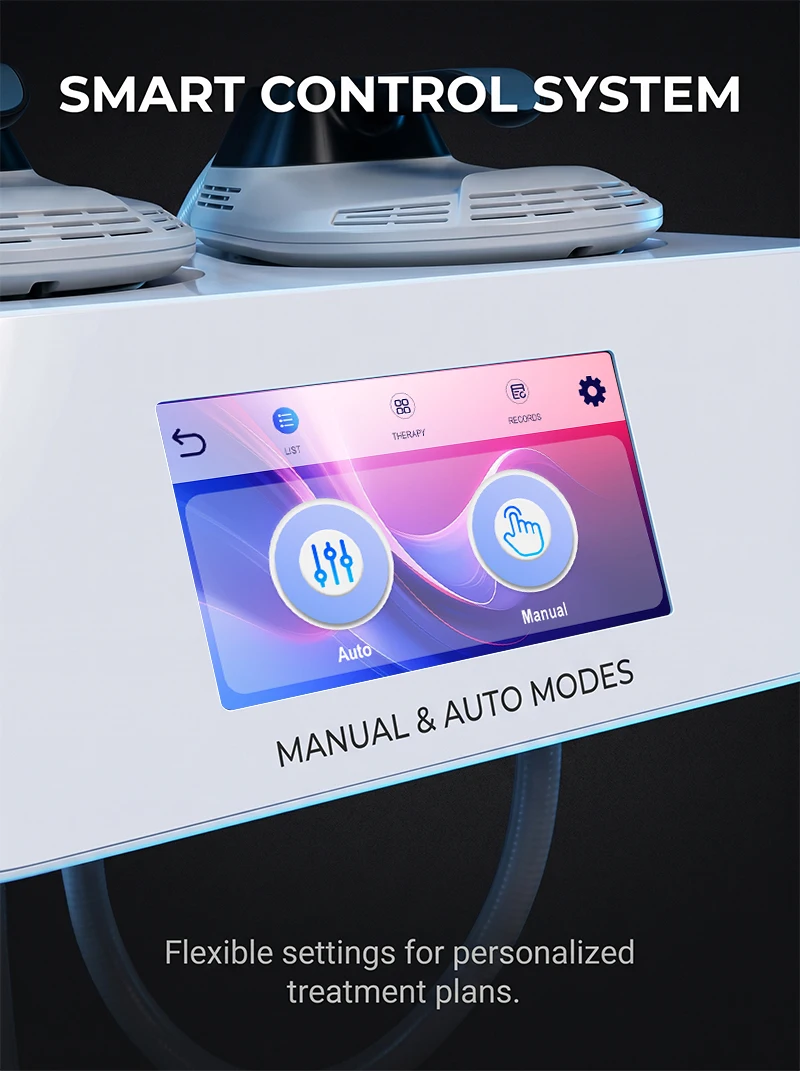 Portable Desktop HIEMT EMS Body Sculpting System 6500W Output Manual Auto Adjustable Modes Non‑Invasive Body Contouring Equipment for Beauty Salon Use