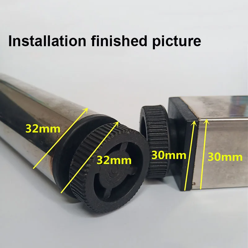 4 Teile/los Runde Rohr Stecker Mit Mutter Einstellbare Rohr Stecker Schwarz Rohr Abdeckung Tisch Und Stuhl Regal Matte Innere Kappe möbel Füße