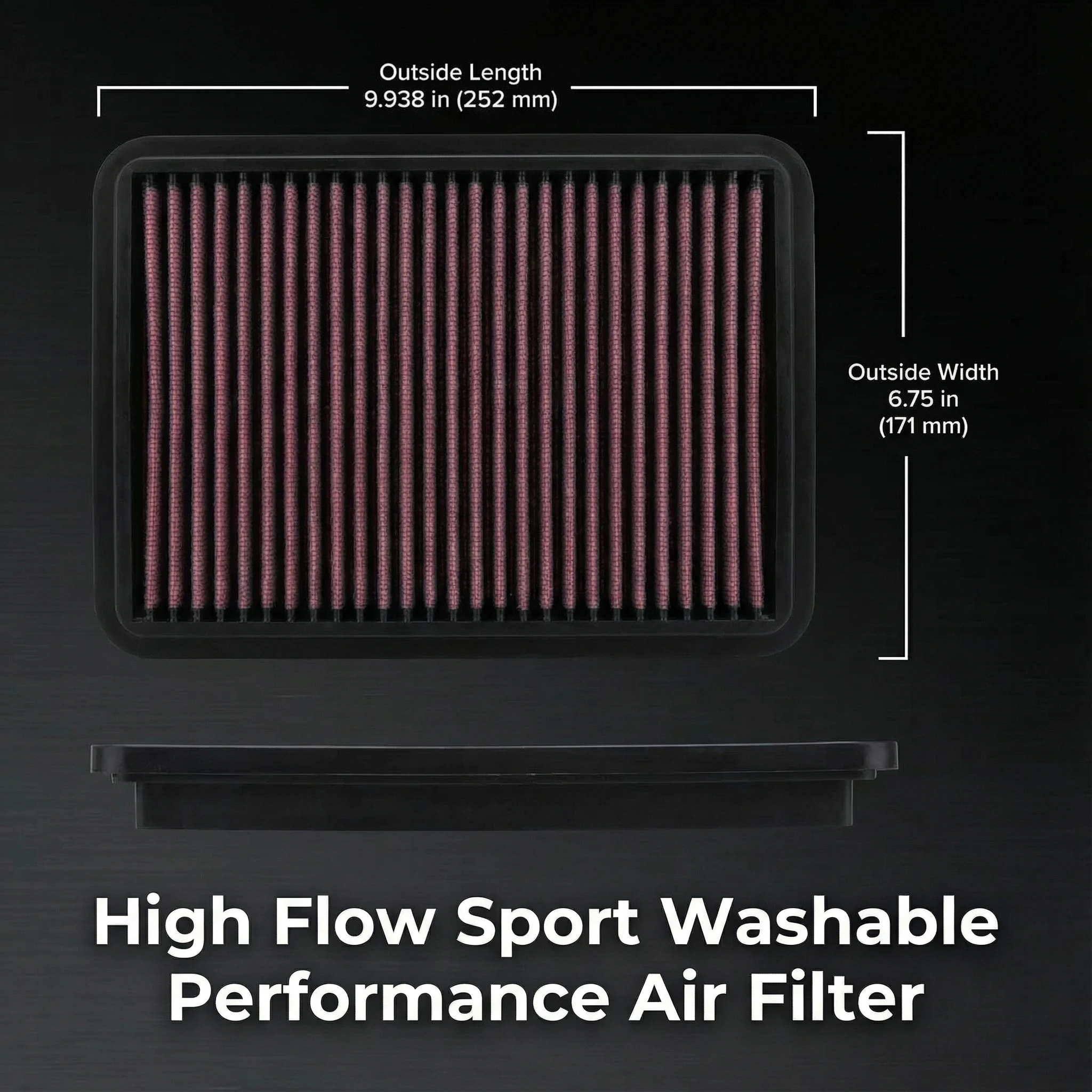 For Mitsubishi Eclipse Cross Outlander II III 2.2D Lancer VIII ASX Pajero Pinin Space Galant High Flow Sport Washable Air Filter
