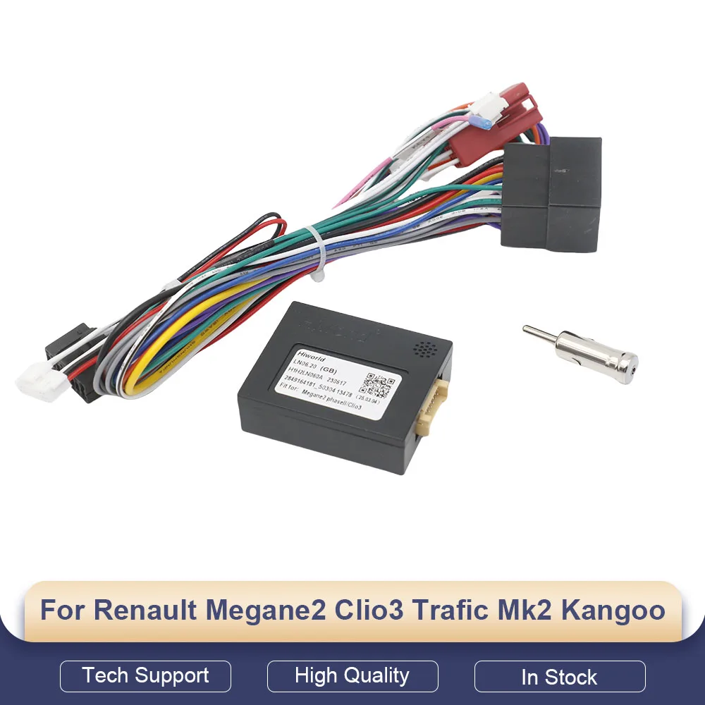 16 Pin CAN Bus Decoder for Renault Megane2 Clio3 Trafic Mk2 Kangoo ISO Radio Wiring Harness Adapter Car Android Wiring Cable