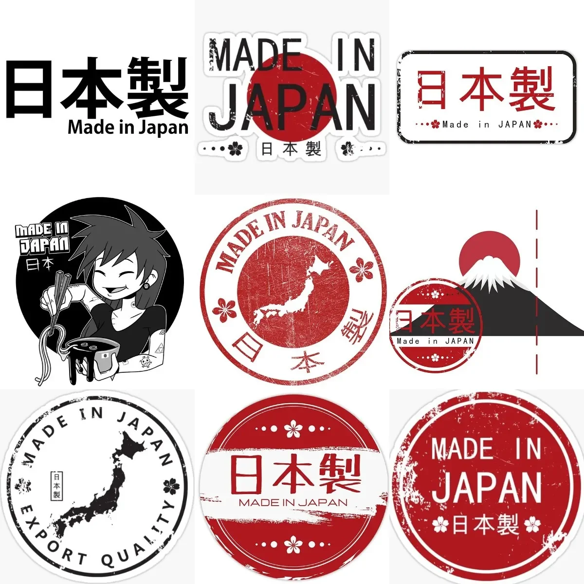 

Made in Japan Map Stickers for Helmet Motorcycle Car Window Bicycle Table Wall Truck Fridge Boat Skateboard Customizable