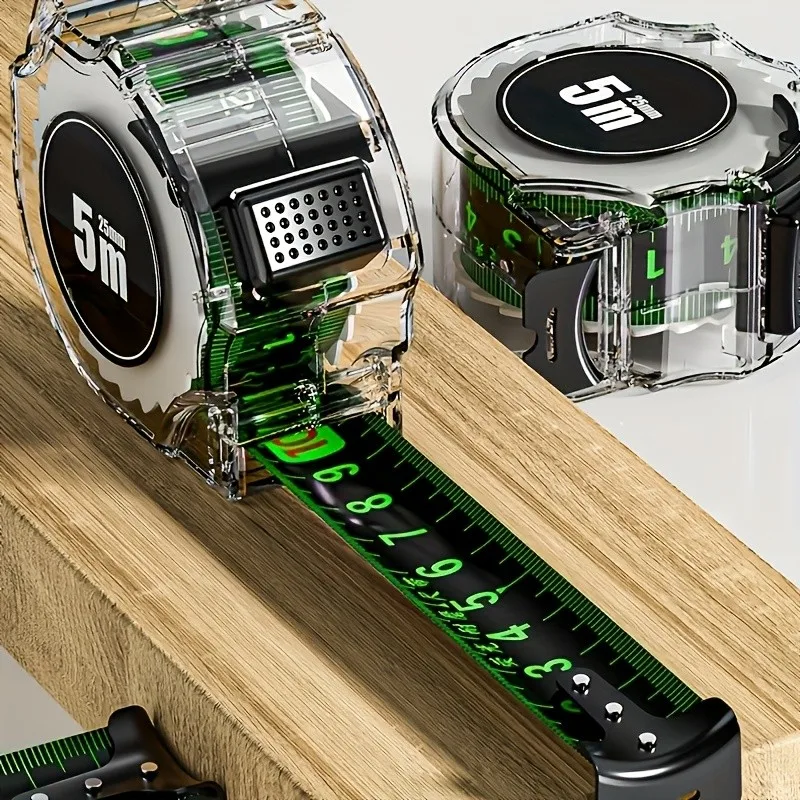 

3m / 5m Fluorescent Steel Tape Measure with Self-Lock – Accurate Metric Ruler for Home & Workshop