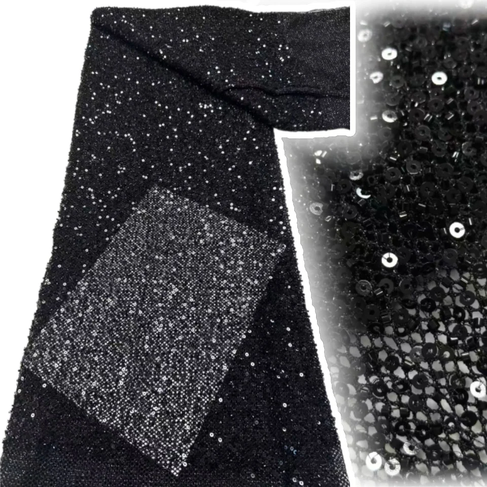 

Нигерийская африканская кружевная ткань высокого качества, ткань для шитья по метрам, тюль с блестками, свадебные платья, вышивка, сетка, 5 ярдов TP1480