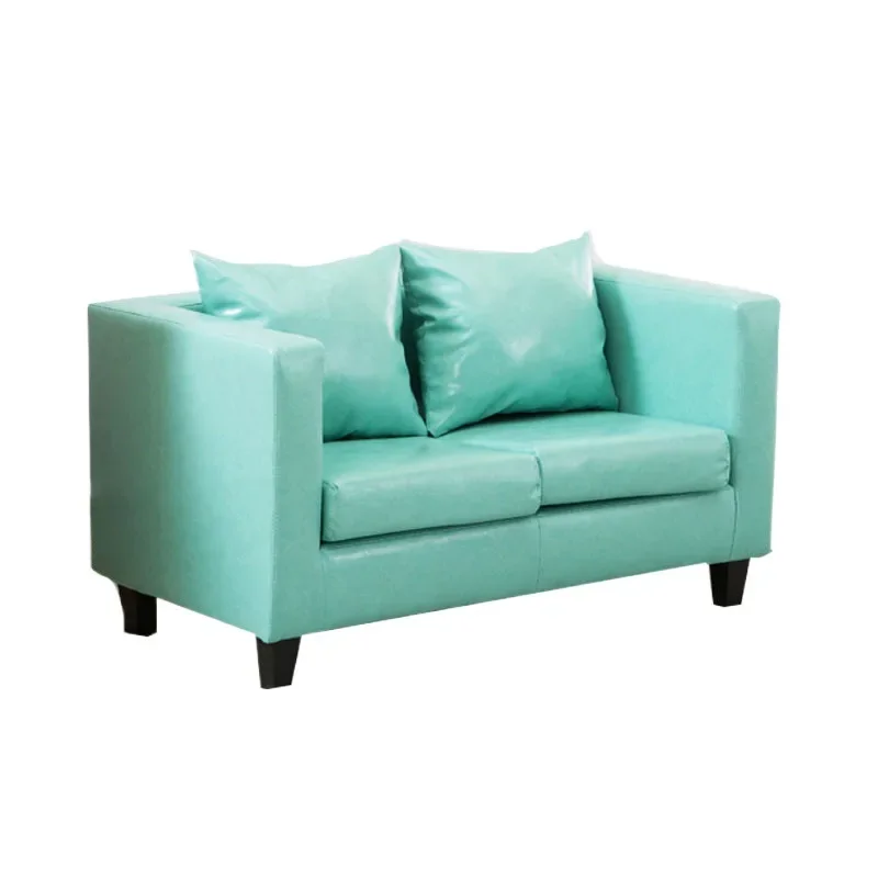 Sofá individual simples e moderno para apartamento pequeno, sofá de couro com combinação tripla dupla