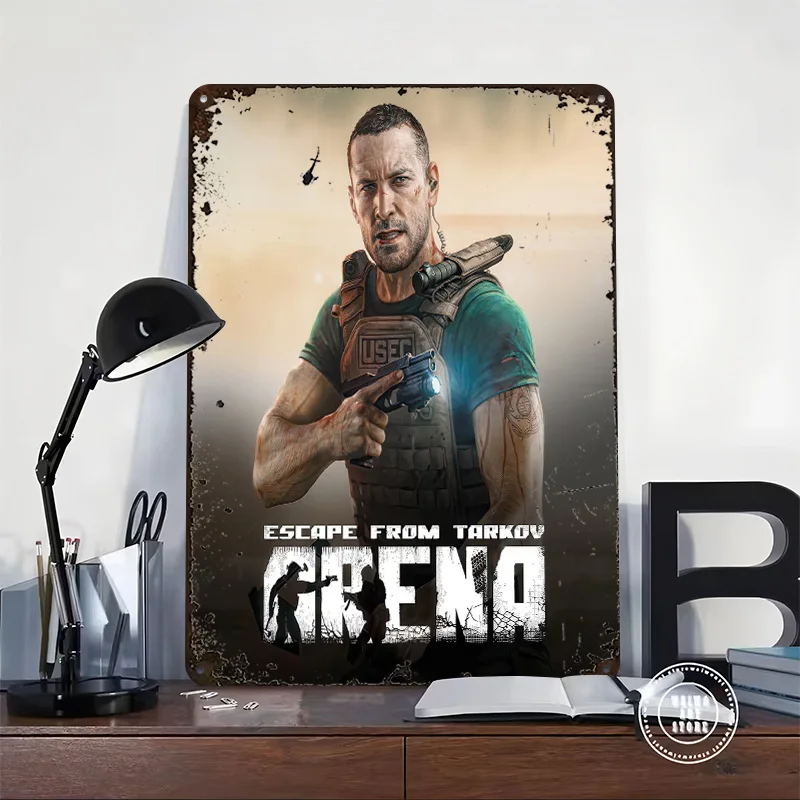 Escape From Tarkov: Arena Game Personalized 3D Textured Metal Poster Wall Art Vintage Tin Signs for Decor Luxury Room Ornaments