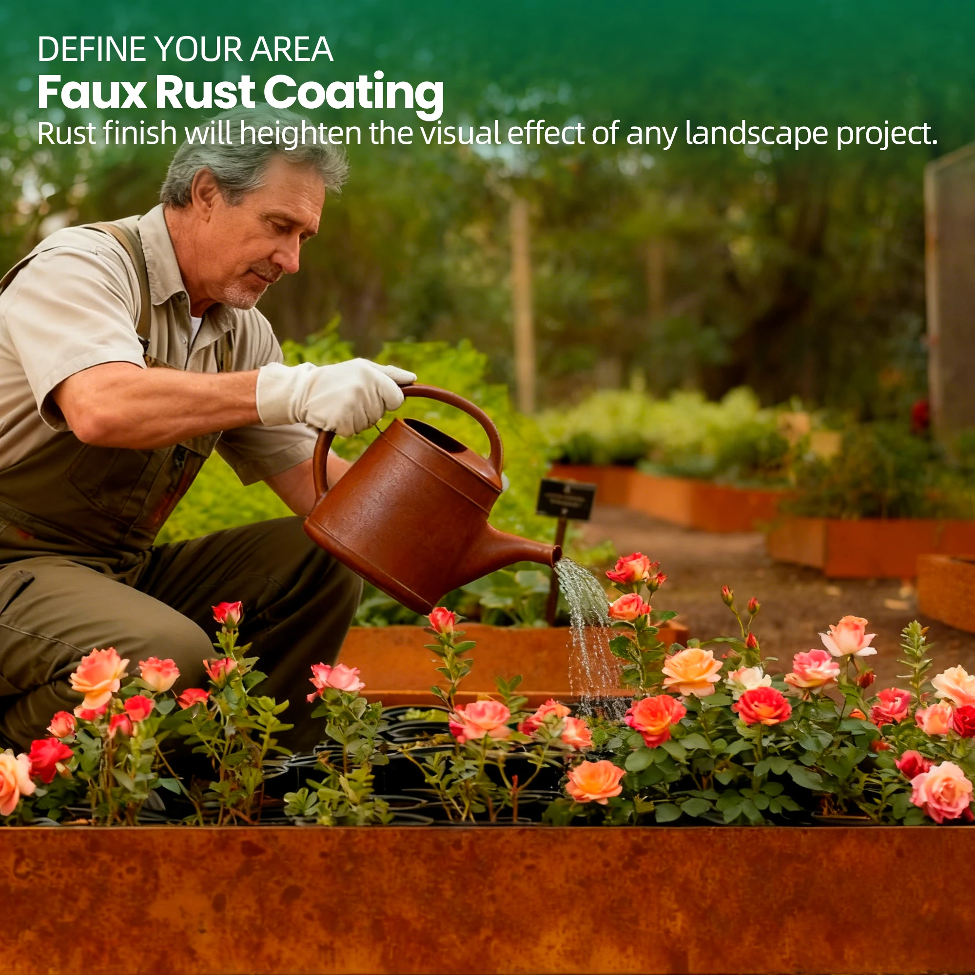 1 Roll [Size] Pre-Rusted Metal Lawn Edging, Vintage Steel Garden Border For Flower Beds, Flexible Rust-Colored Landscape Edging,