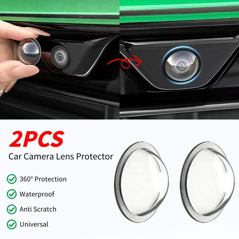 Universal Auto Camera Lens Protective Cover 2PCS Anti-Scratch Waterproof Dustproof 360° Car Backup Camera Protection Accessories