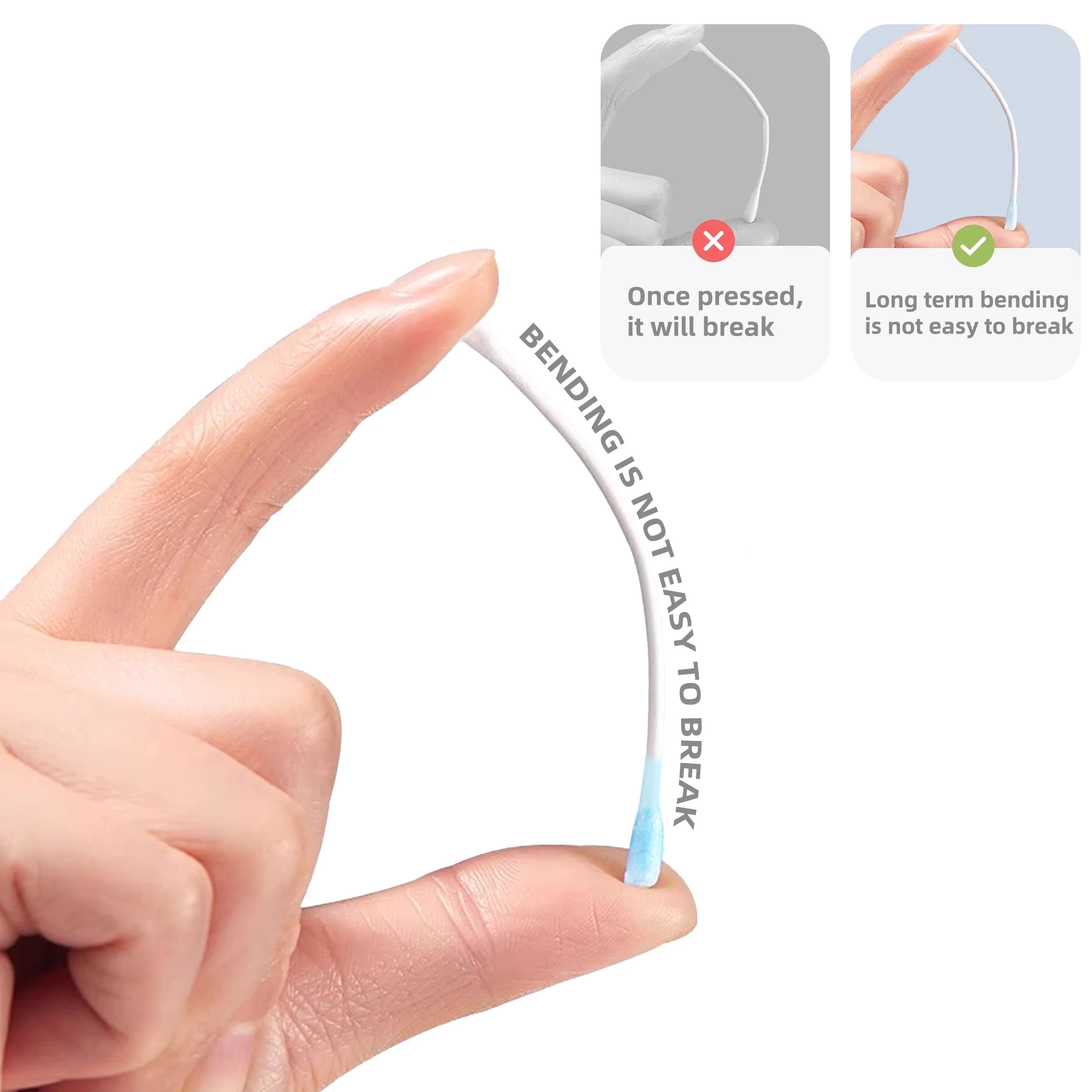 50PCS cleaning cotton swab, soft, mild and odorless, used for personal hygiene and easy cleaning.
