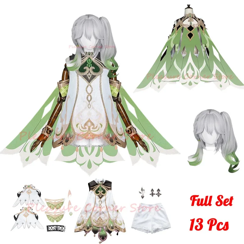 

Genshin Impact Full Set 13Pcs Nahida Cosplay Costume Sumeru Dendro God Nahida Cosplay suit uniform outfit Props