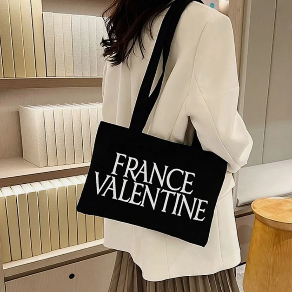 Letter Storage Bag Practical Canvas Large Capacity Tote Bag Korean Style Wear-resistant Large Handbag Female