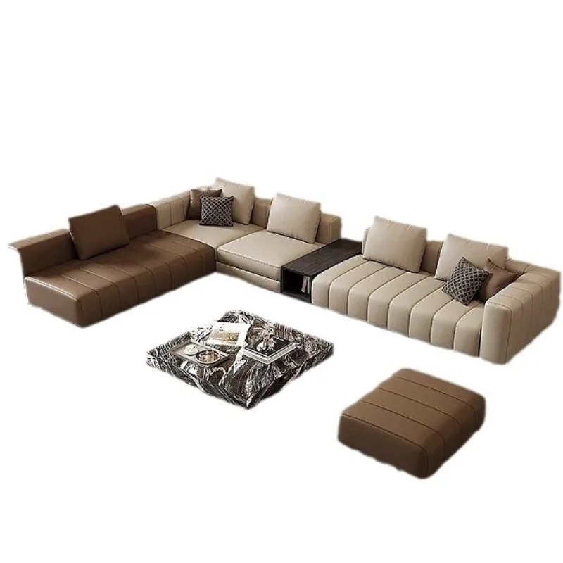 

Итальянский минималистичный диван с клавишами фортепиано, легкий роскошный минималистичный кожаный диван