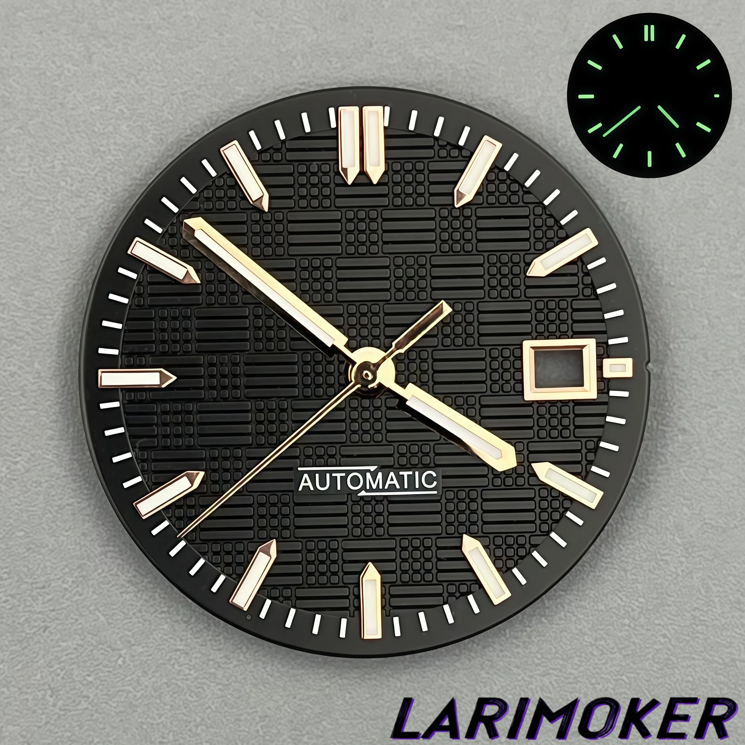 LARIMOKER 31mm Engineer Style Watch Dial 3 O'clock Date Window Black White Blue Green Fit NH35 Automatic Mechanical Watch Parts