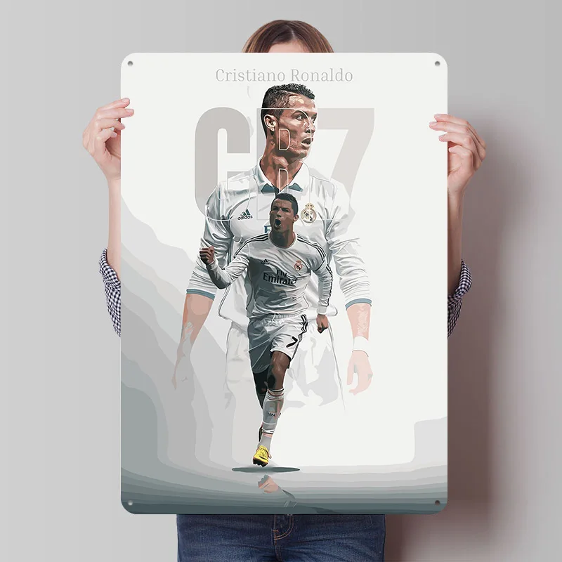 Cristiano Ronaldo - CR7 Metal Poster Custom Wall Art Retro Vintage Tinplate Signs for Fans Decoration Home Decor Items House