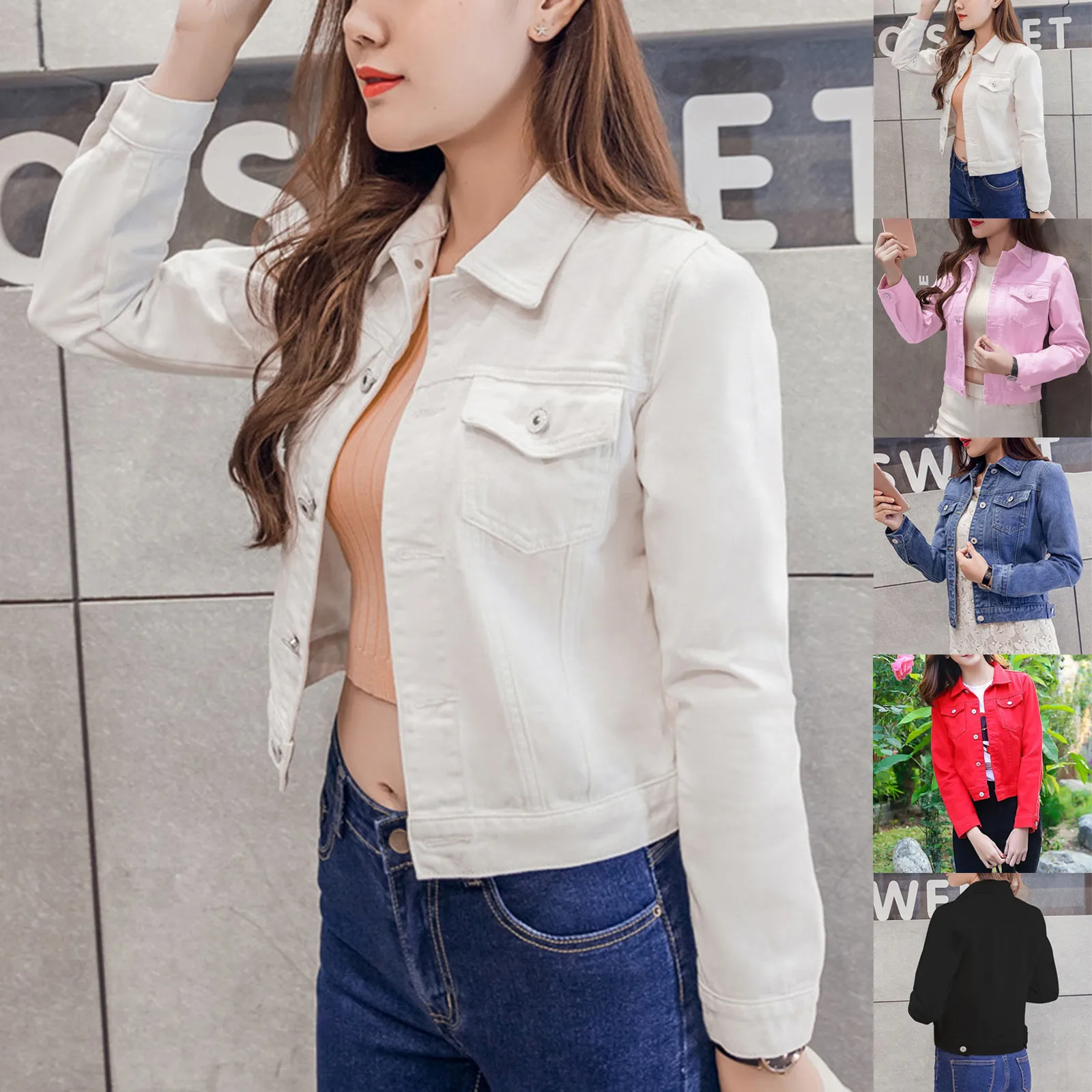 

Autumn Women Denim Jacket for Women Coat Jacket Single Breasted Short Denim Female Jacket Coats 2023 Clothing