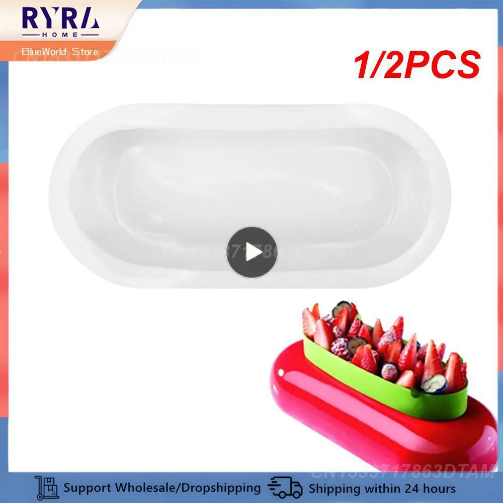 1/2PCS Soft Does Not Hurt The Hand Cake Mold Silicone Silicone Mold Safe And Non-toxic Oval Mold Clear Impression