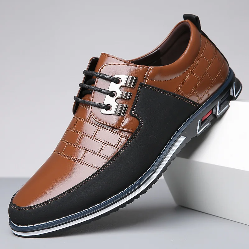 

Men's Fashion Leather Casual Shoes Lace-Up Design Dress Shoes for Men