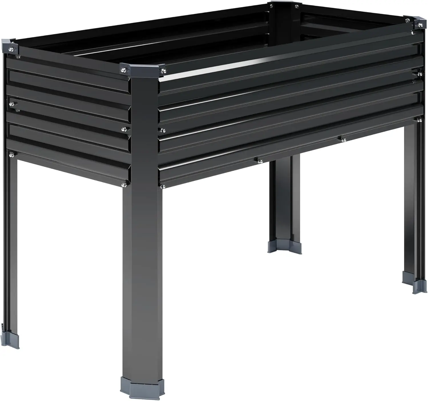 

Высокая кашпо-ящица на ножках, 48x18x30 дюймов, черная, грузоподъемность 136 кг, для сада, патио, балкона