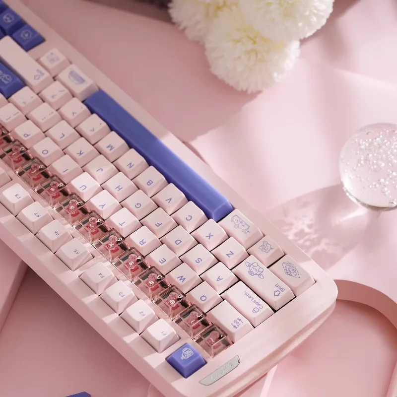 Powder Blue Theme Keycaps Set Customized PBT Sublimation PC Cherry Profile Keyboard Cap for Mechanical Keyboard Accessories