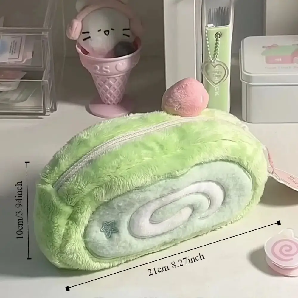 Estuche para lápices de papelería creativo, estuche para lápices de felpa, bonito estuche para lápices en rollo suizo de gran capacidad para estudiantes