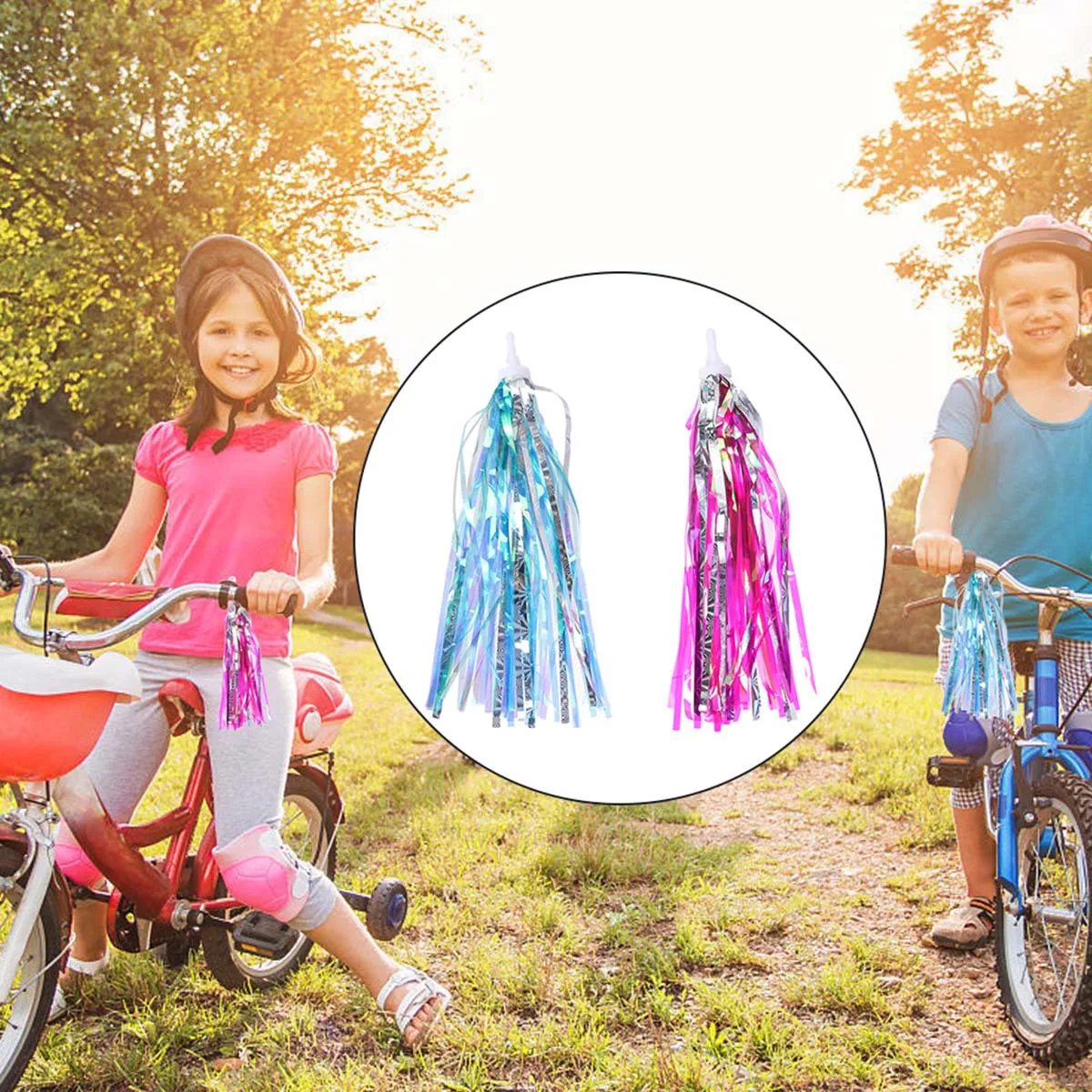 4 قطعة شريط شرابة للسكوتر المقود اللافتات البلاستيكية البلاستيكية لامعة هامش ديكور سهل كليب على دراجة ثلاثية العجلات 2-Wheeler #2