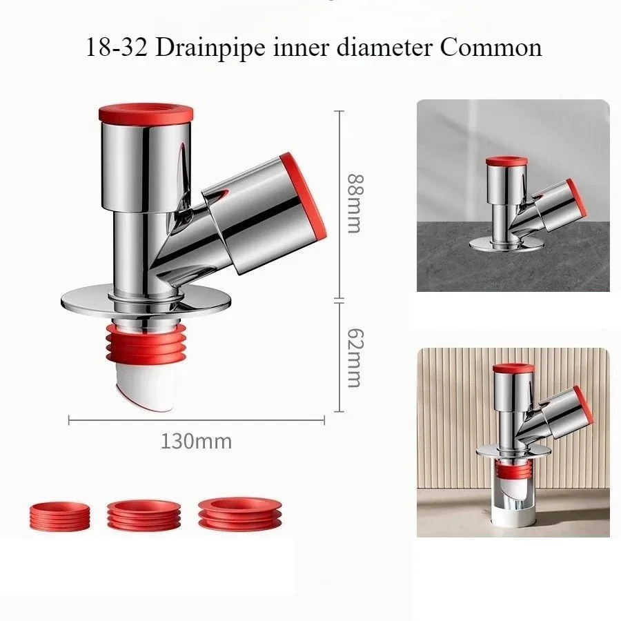 Three Way ABS Water Distributor for Drain Pipe Connection Between Washing Machine Dryer and Utility Sink Installations