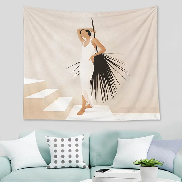 Nordic minimalist abstract geometry Bohemian decorative bedroom tapestry Independent room  mural