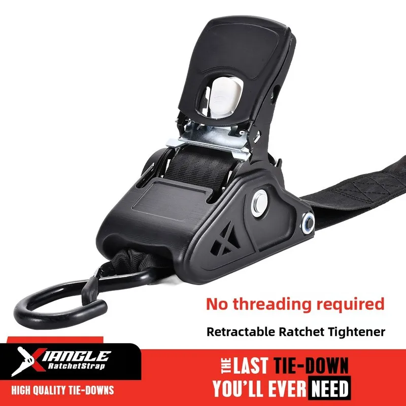 2 Inch Retractable Ratchet Tie Down Strap for Boat Trailer Kayak Canoe Cargo Lashing Auto Self-Retracting Heavy Duty