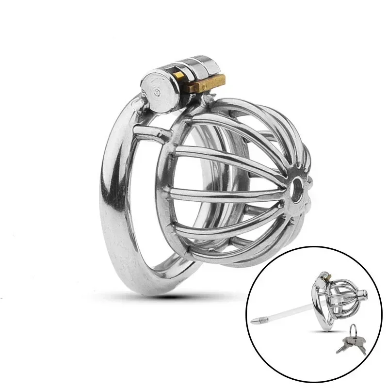 New Metal Chastity Cage Male 2 Type Cock Cage Penis Ring Masturbation SM Gay Chastity Devices Adult Sex Toys For Men