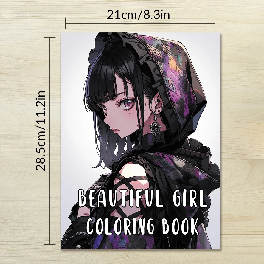 Cool Lady Adult Coloring Book - 8.3x 11.2 Inch 32 Page Coloring Book - Helps Reduce Stress and Ease Emotions