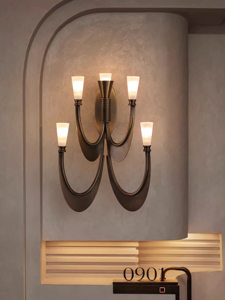 Italian luxury bedroom wall lamp designer villa living room background wall corridor staircase hotel bedside lamp